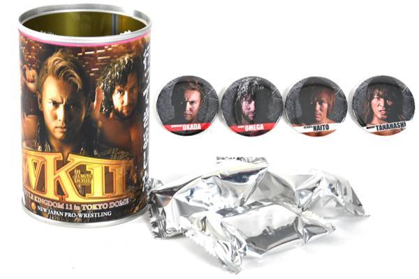 闘魂shop水道橋店限定で お土産チョコクランチ缶 新日本プロレスに行ってきました 缶マグネット1個入り 全4種 を発売 新日本プロレスリング